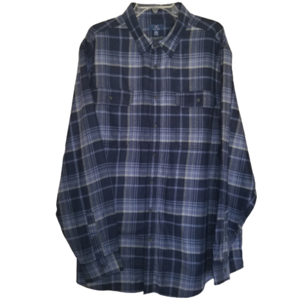 George 2XL Flannel Plaid Long Sleeve Shirt